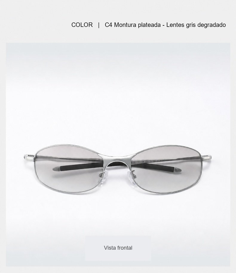 Gafas de sol metálicas polarizadas 35055, acabado C4 con montura plateada