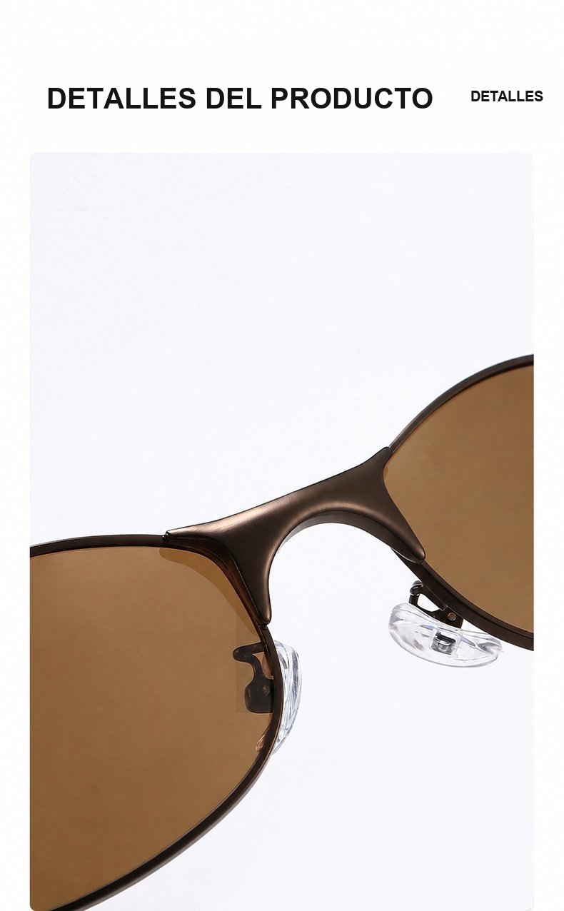 Detalle del puente y las plaquetas ajustables de las gafas modelo 35055
