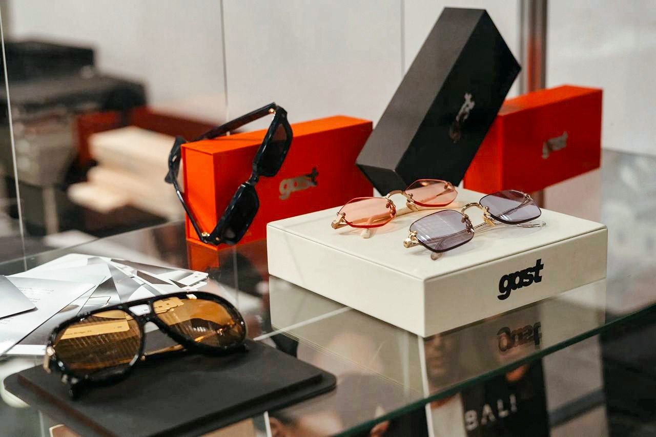 Eyewear and presentation boxes displayed at MIOF, February 2026 edition